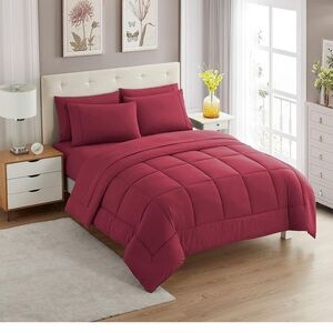 Sweet Home Collection  Comforter Bag Solid Color Burgundy, Full